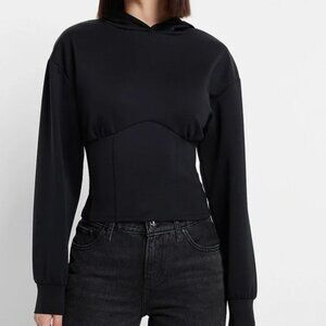 Express Nylon Scuba Corset Hoodie- XL